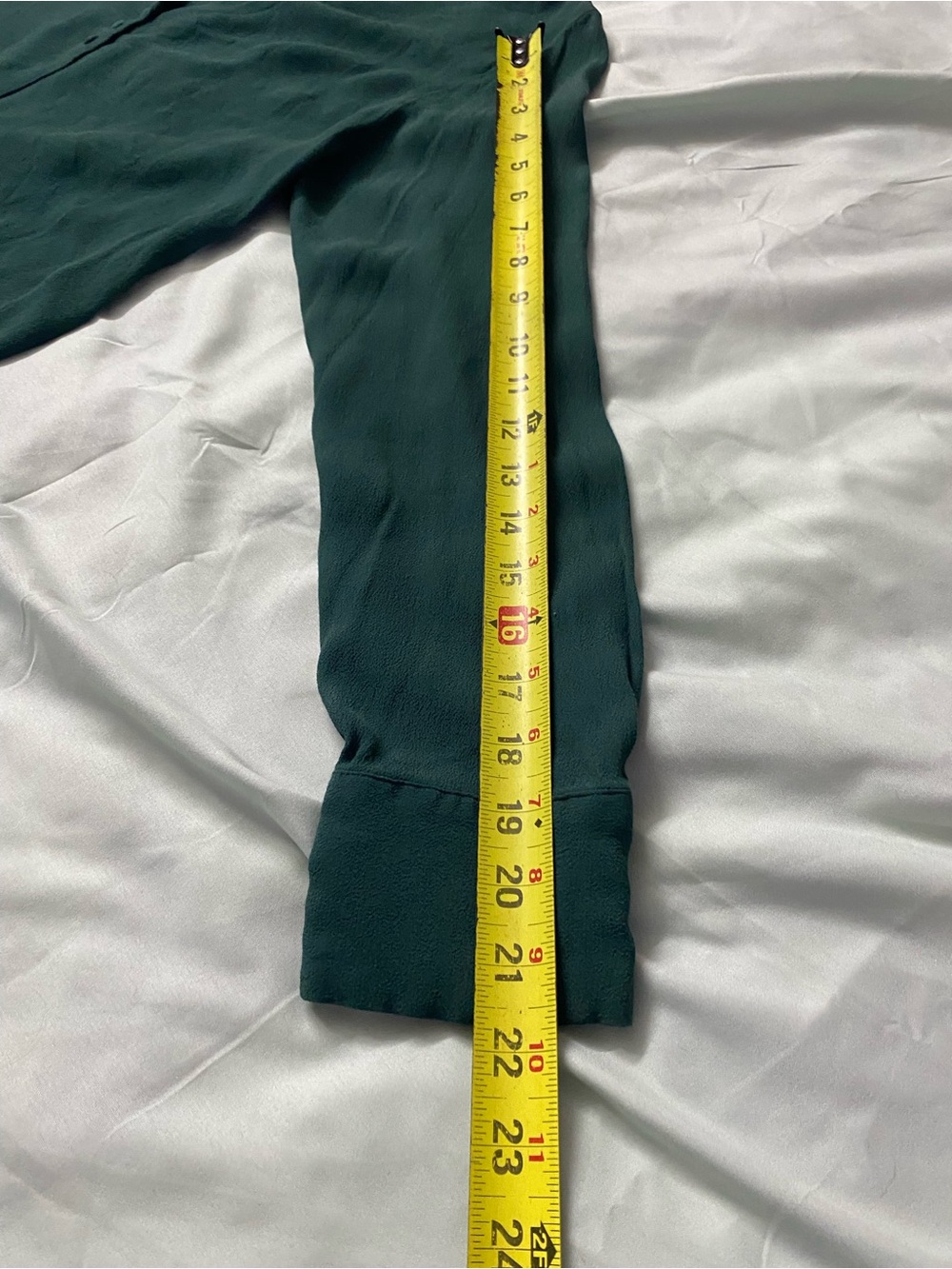 Madewell Teal Green Button-Front Mini Dress - Size M - Long Sleeve V-Neck - Picture 8 of 9